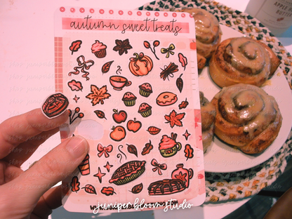 autumn sweet treats sticker sheet  |  fall baking vibes cozy sticker sheet